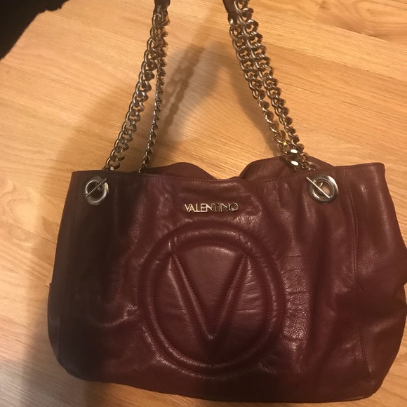 Valentino Handbags - VALENTINO Luisa 2 leather stitched brand logo tote